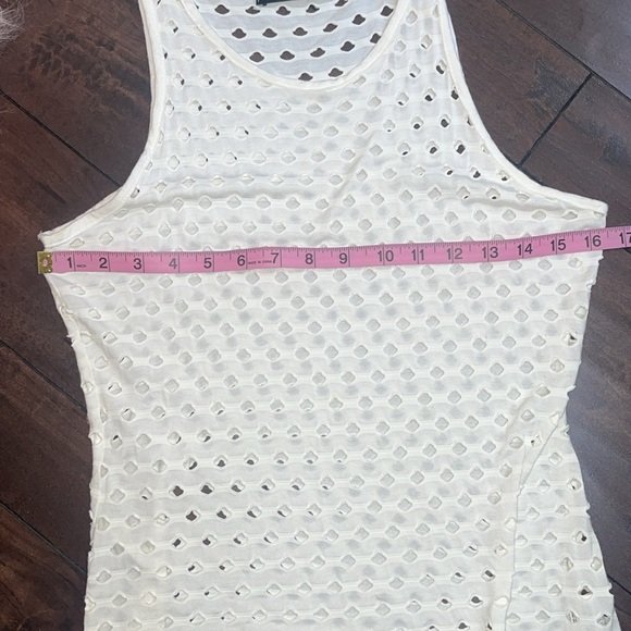 TWENTY Tank Top - Rounded Neckline mesh type fabric with cuts all over Juniors L - Picture 8 of 12